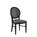 Chandelle Chair in Black with Grey Seat Pad