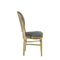 Chandelle Chair in Gold with Grey Seat Pad