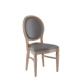 Chandelle Chair in Ivory with Grey Seat Pad