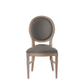 Chandelle Chair in Ivory with Grey Seat Pad