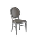Chandelle Chair in Silver with Grey Seat Pad