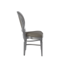 Chandelle Chair in Silver with Grey Seat Pad