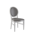Chandelle Chair in White with Grey Seat Pad