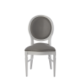 Chandelle Chair in White with Grey Seat Pad