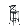 Coco Bar Stool in Black with Grey Seat Pad