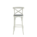 Coco Bar Stool White in with Grey Seat Pad