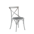 Coco Chair in White with Grey Seat Pad