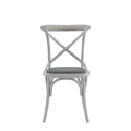 Coco Chair in White with Grey Seat Pad