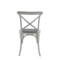 Coco Chair in White with Grey Seat Pad
