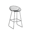 Gianni Round Bar Stool in Gunmetal
