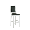 CKC Bar Stool in White with Hunter Green Seat Pad