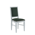 CKC Chair in White with Hunter Green Seat Pad