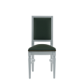 CKC Chair in White with Hunter Green Seat Pad