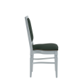 CKC Chair in White with Hunter Green Seat Pad