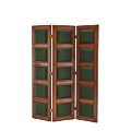CKC Screen in Antique Walnut with Hunter Green Panels