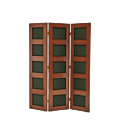 CKC Screen in Antique Walnut with Hunter Green Panels