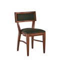 The Bogart Chair in Antique Wood with Hunter Green Seat Pad
