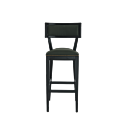 The Bogart Bar Stool in Black with Hunter Green Seat Pad