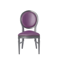 Chandelle Chair in Silver with Icy Pink Seat Pad