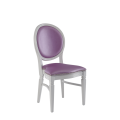 Chandelle Chair in White with Icy Pink Seat Pad