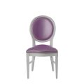 Chandelle Chair in White with Icy Pink Seat Pad