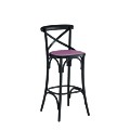 Coco Bar Stool in Black with Icy Pink Seat Pad