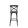 Coco Bar Stool in Black with Icy Pink Seat Pad