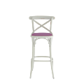Coco Bar Stool in White with Icy Pink Seat Pad