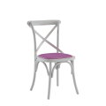 Coco Chair in White with Icy Pink Seat Pad