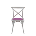 Coco Chair in White with Icy Pink Seat Pad