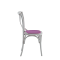 Coco Chair in White with Icy Pink Seat Pad