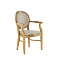 Chandelle Armchair in Gold with Ivory Seat Pad