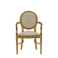 Chandelle Armchair in Gold with Ivory Seat Pad