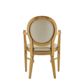 Chandelle Armchair in Gold with Ivory Seat Pad