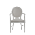 Chandelle Armchair in White with Ivory Seat Pad