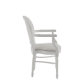 Chandelle Armchair in White with Ivory Seat Pad
