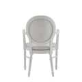 Chandelle Armchair in White with Ivory Seat Pad