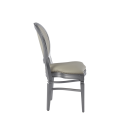 Chandelle Chair in Silver with Ivory Seat Pad
