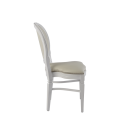 Chandelle Chair in White with Ivory Seat Pad