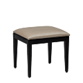 Divano Ottoman in Black with Ivory Seat Pad