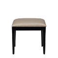 Divano Ottoman in Black with Ivory Seat Pad
