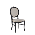 Louise Chair in Black with Ivory Seat Pad