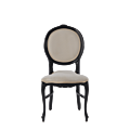 Louise Chair in Black with Ivory Seat Pad