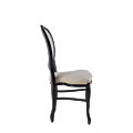 Louise Chair in Black with Ivory Seat Pad