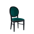 Chandelle Chair in Black with Jade Velvet Seat Pad