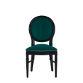 Chandelle Chair in Black with Jade Velvet Seat Pad