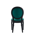 Chandelle Chair in Black with Jade Velvet Seat Pad