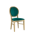 Chandelle Chair in Gold with Jade Velvet Seat Pad