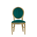 Chandelle Chair in Gold with Jade Velvet Seat Pad