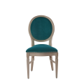 Chandelle Chair in Ivory with Jade Velvet Seat Pad